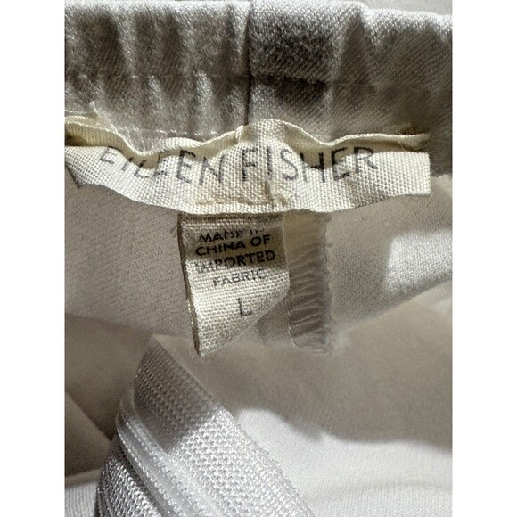 Eileen Fisher Organic Cotton Stretch Twill Slim Ankle Pant Off White Cream - Picture 6 of 10